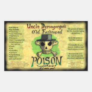 Rectangulaire Old-fashioned Poison Sticker d'oncle Demogorgon's