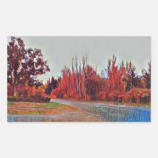Rectangulaire Peinture Burleigh Falls 11cm x 6cm Sticker rectang