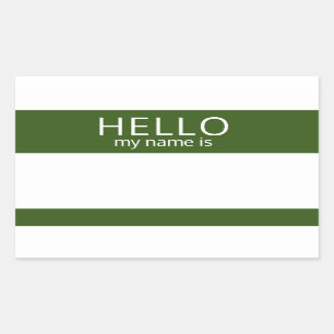 Rectangulaire Personnalisé BONJOUR Mon Nom Est Sticker Badge Bl