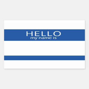 Rectangulaire Personnalisé BONJOUR Mon Nom Est Sticker Badge Bl
