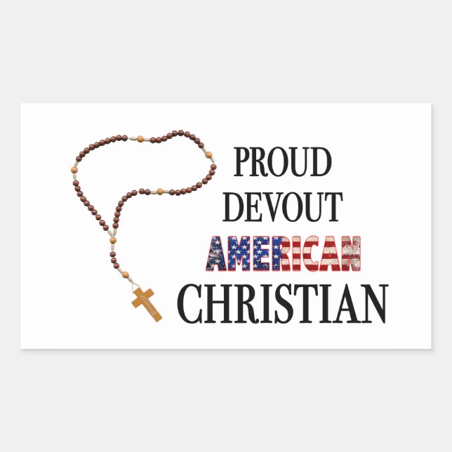 Rectangulaire Proud Devout American Christian Sticker (Devant)