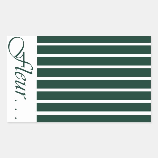 Rectangulaire Signature Stripe Closure Sticker Tropical Modern (Devant)