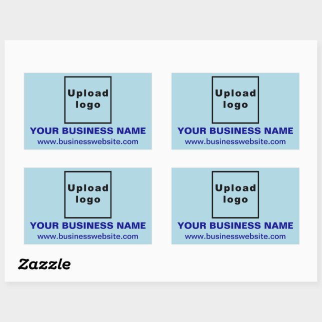 Rectangulaire Site Web d'affaires sur Sticker Rectangle bleu cla (Feuille)