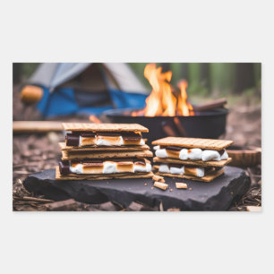 Rectangulaire S'morses Devant Le Sticker De Feu De Campagne