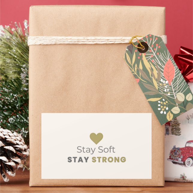 Rectangulaire Stay Soft Stay Strong Minimal Motivational Sticker (vacances)