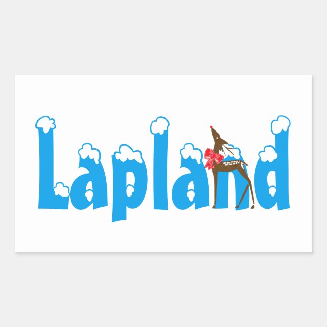 Rectangulaire Sticker à bagages bleu Promo Reindeer (Devant)