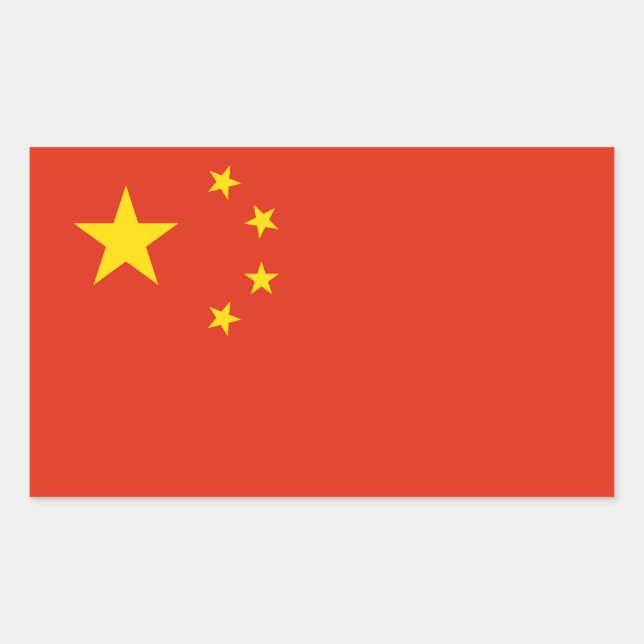 Rectangulaire Sticker à drapeau chinois (Devant)