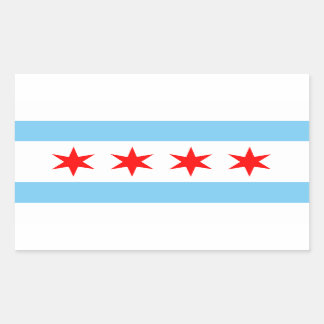 Rectangulaire Sticker à drapeau de Chicago