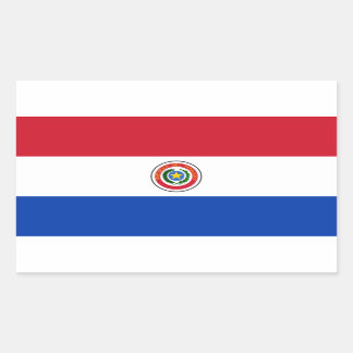Rectangulaire Sticker à drapeau du Paraguay