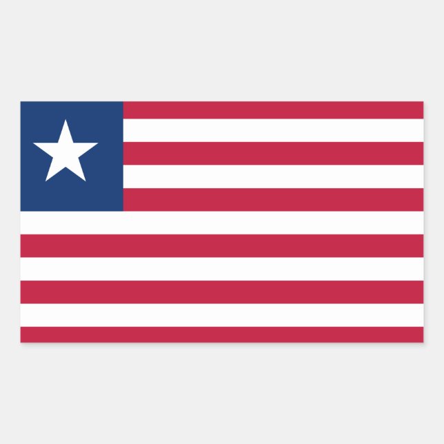 Rectangulaire Sticker à drapeau Liberia* (Devant)