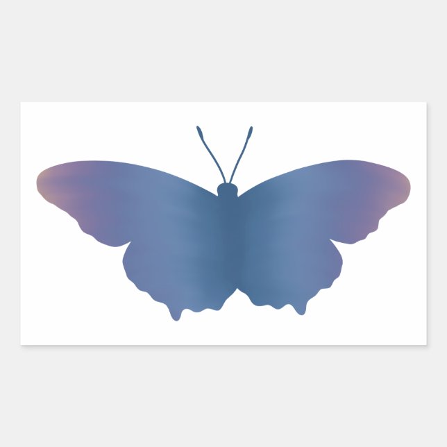 Rectangulaire Sticker à papillon violet (Devant)