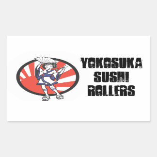 Rectangulaire Sticker à roulettes Yokosuka Sushi 2