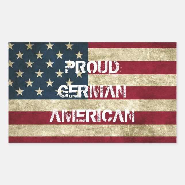 Rectangulaire Sticker allemand américain fier (Devant)