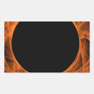Rectangulaire Sticker Arrière - plan fractal orange et noir