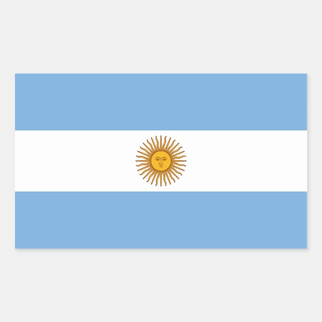 Rectangulaire Sticker au drapeau de l'Argentine (Devant)