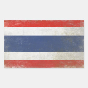 Rectangulaire Sticker avec Distressed Thailand