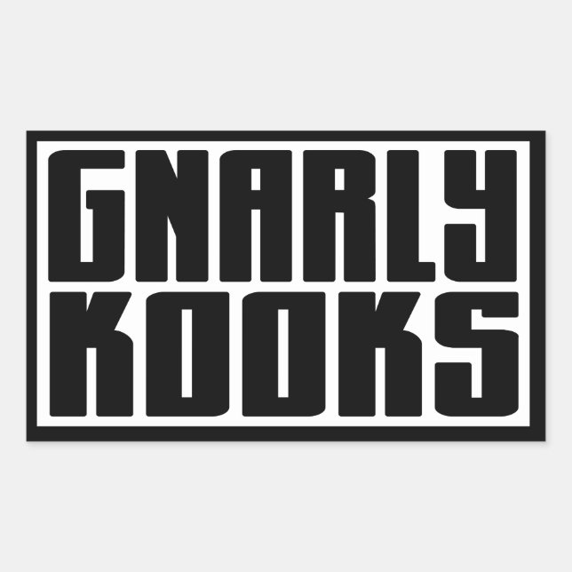 Rectangulaire Sticker BARKER SKATEBOARDS (GNARLY KOOKS) (Devant)