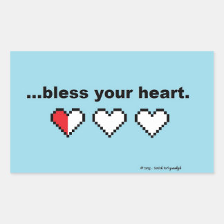 Rectangulaire Sticker "Bénissez votre coeur"