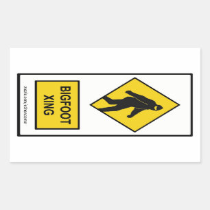 Rectangulaire Sticker Bigfoot Xing (blanc)