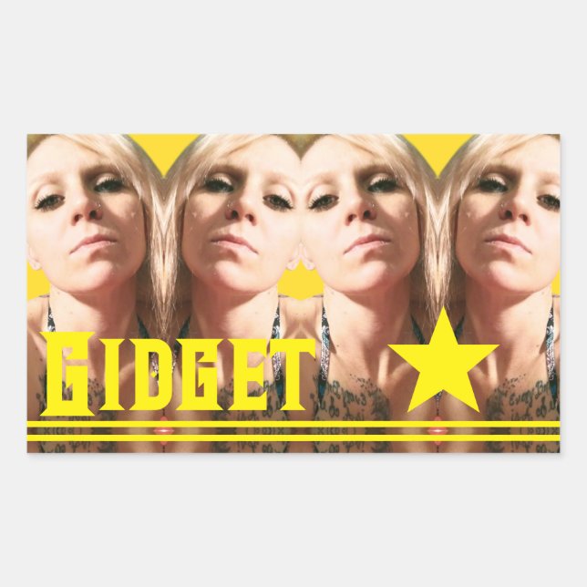 Rectangulaire Sticker Bridget Yellow Star (Devant)