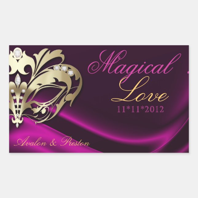 Rectangulaire Sticker Buffet Candy Masquerade Rose (Devant)