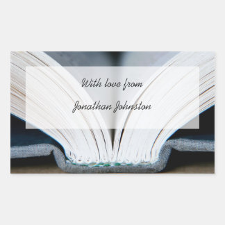 Rectangulaire Sticker cadeau livre