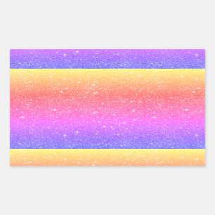 Rectangulaire Sticker Carré à Parties scintillant arc-en-ciel 