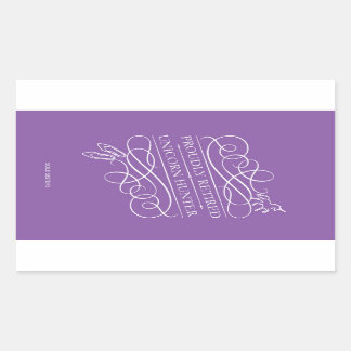 Rectangulaire Sticker Chasseur Unicorn Fièrement Retraité