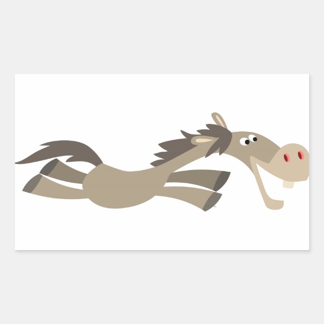 Rectangulaire Sticker Cheval Cartoon Doux (Devant)