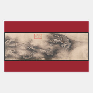 Rectangulaire Sticker chinois pour le nouvel an 2024