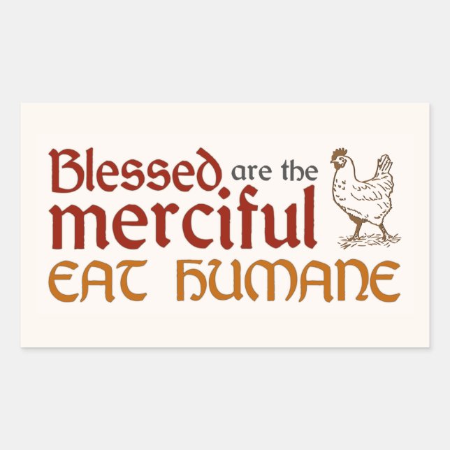 Rectangulaire Sticker Christian "Eat Humane" (Devant)