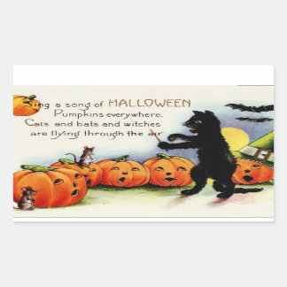 Rectangulaire Sticker Citrouille Halloween vintage drôle effraya