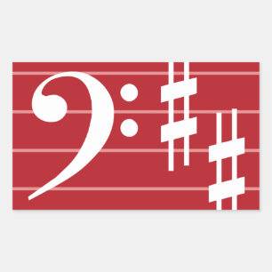 Rectangulaire Sticker Clé de basse