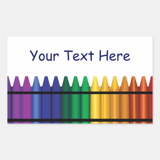 Rectangulaire Sticker Crayons enseignant (Devant)