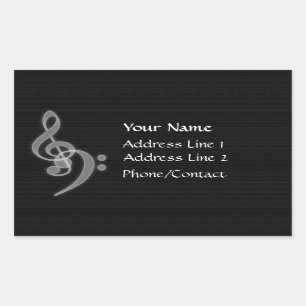 Rectangulaire Sticker d'adresse de musique