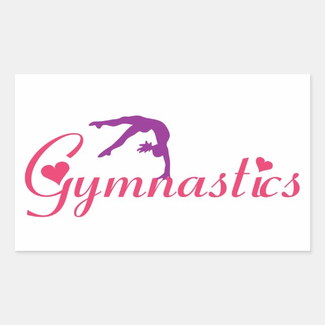 Rectangulaire Sticker d'amour Gymnastique (Devant)