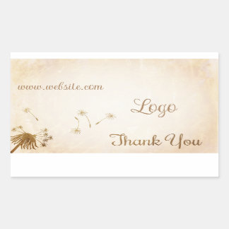 Rectangulaire Sticker Dandelion Custom Business Logo