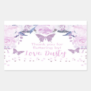 Rectangulaire Sticker d'anniversaire pour papillon de parties sc