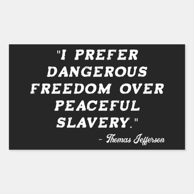 Rectangulaire Sticker de citation célèbre Thomas Jefferson (Devant)