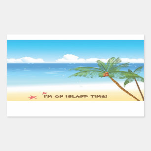 Rectangulaire Sticker de Desert Isle