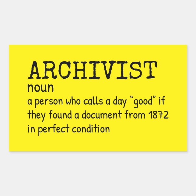 Rectangulaire Sticker de devis pour archiviste amusant (Devant)