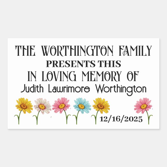 Rectangulaire Sticker de don (Devant)