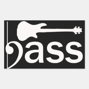 Rectangulaire Sticker de guitare basse stylisée