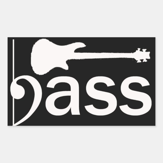 Rectangulaire Sticker de guitare basse stylisée (Devant)