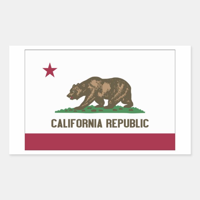 Rectangulaire Sticker de la Californie (Devant)