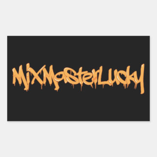 Rectangulaire Sticker de logo Mix Master Lucky Letting