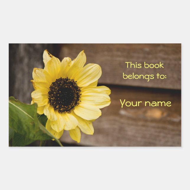 Rectangulaire sticker de plaque de tournesol (Devant)