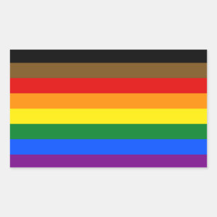 Rectangulaire Sticker de rectangle de fierté LGBTQ+ inclus POC