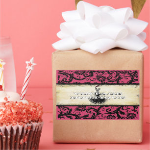 Rectangulaire Sticker Diva Mode Orange Retro Dots