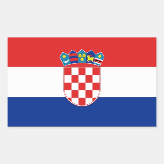 Rectangulaire Sticker Drapeau de Croatie (Devant)